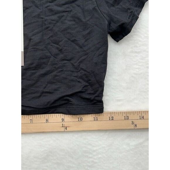 NWT Naked Wardrobe Cropped Top Crew Neck Short Sleeve Pullover Stretch Black S - Picture 3 of 8